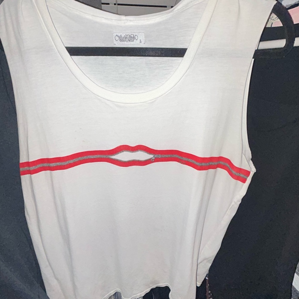 Loren Moshi White and Red Women's Top